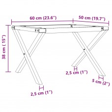 Kafijas galdiņa kājas, 60x50x38 cm, x-forma rāmis, čuguns