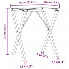 Virtuves galda kājas, x-forma, 60x50x73 cm, čuguns