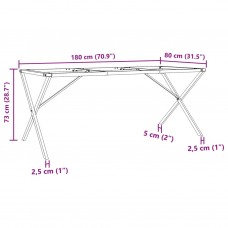 Virtuves galda kājas, x-forma, 180x80x73 cm, čuguns