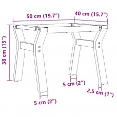 Kafijas galdiņa kājas, 50x40x38 cm, y-forma, čuguns