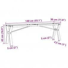 Kafijas galdiņa kājas, 140x30x43 cm, y-forma, čuguns