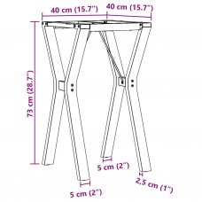 Virtuves galda kājas, y-forma, 40x40x73 cm, čuguns