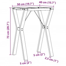 Virtuves galda kājas, y-forma, 50x40x73 cm, čuguns