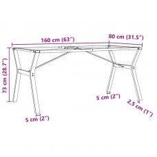 Virtuves galda kājas, y-forma, 160x80x73 cm, čuguns