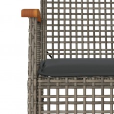 Dārza krēsli ar matračiem, 4gb., pelēka pe rotangpalma, akācija