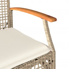 Dārza krēsli ar matračiem, 4 gb., bēša pe rotangpalma, akācija
