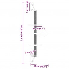 Kaķu māja ar stabu nagu asināšanai, 142,5 cm, gaiši pelēka