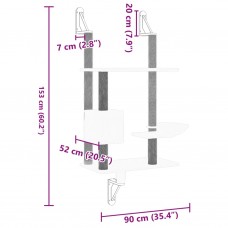 Kaķu māja ar stabu nagu asināšanai, 153 cm, krēmkrāsas