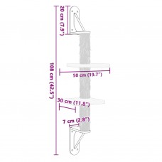 Kaķu māja ar stabu nagu asināšanai, 108 cm, krēmkrāsas