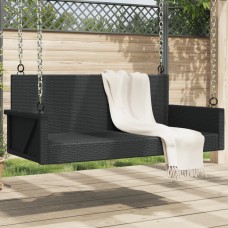Šūpoļkrēsls, melns, 119x56x48 cm, pe rotangpalma