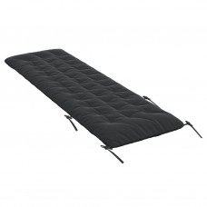Sauļošanās krēsla matracis, 160x50x10cm, melns mākslīgais zamšs
