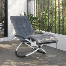 Sauļošanās krēsla matracis, 160x50x10cm pelēks mākslīgais zamšs