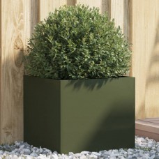 Puķu kaste, olīvzaļa, 42x40x39 cm, auksti velmēts tērauds