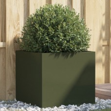 Puķu kaste, olīvzaļa, 49x47x46 cm, auksti velmēts tērauds