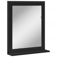 Vannasistabas spogulis, melns, 50x12x60 cm, inženierijas koks