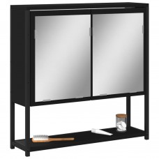 Vannasistabas spoguļskapītis, melns, 60x16x60 cm