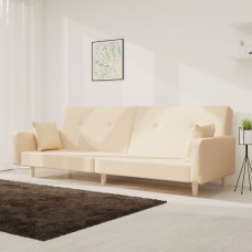 2-vietīga dīvāngulta ar diviem spilveniem, krēmkrāsas audums