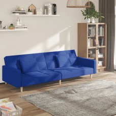 2-vietīga dīvāngulta ar diviem spilveniem, zils audums