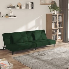 2-vietīga dīvāngulta ar diviem spilveniem, tumši zaļš samts