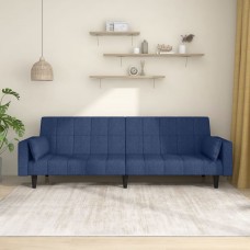 2-vietīga dīvāngulta ar diviem spilveniem, zils audums