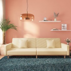 2-vietīga dīvāngulta ar diviem spilveniem, krēmkrāsas audums