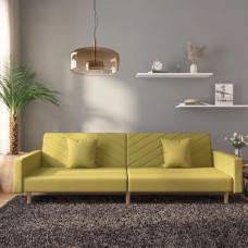 2-vietīga dīvāngulta ar diviem spilveniem, zaļš audums