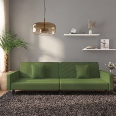 2-vietīga dīvāngulta ar diviem spilveniem, tumši zaļš samts