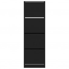Apavu skapītis ar 4 atvilktnēm, melns, 60x34x187,5 cm