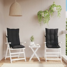 Dārza krēslu spilveni, 2 gab., melns oksforda audums