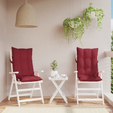 Dārza krēslu spilveni, 2 gab., vīnsarkans oksforda audums