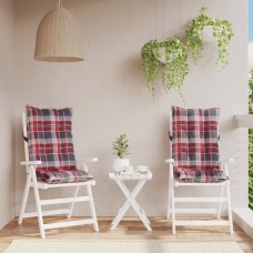 Dārza krēslu matrači, 2 gab., oksforda audums, sarkanas rūtis