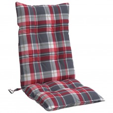 Dārza krēslu matrači, 4 gab., oksforda audums, sarkanas rūtis