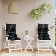Dārza krēslu matrači, 2 gab., oksforda audums, melnas rūtis