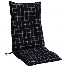 Dārza krēslu matrači, 4 gab., oksforda audums, melnas rūtis