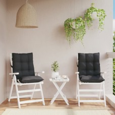 Dārza krēslu matrači, 2 gab., oksforda audum, melna