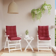 Dārza krēslu matrači, 2 gab., vīnsarkani, oksforda audum
