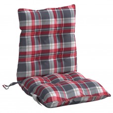 Dārza krēslu matrači, 6 gab., oksforda audums, sarkani rūtots