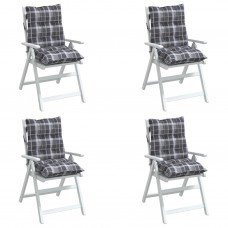 Dārza krēslu matrači, 4 gab., oksforda audums, pelēkas rūtis