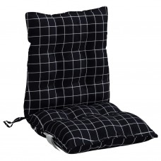 Dārza krēslu matrači, 2 gab., audums, melnu četrstūru rakstu