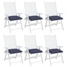 Dārza krēslu spilveni, 6 gab., tumši zili, 50x50x7 cm, audums