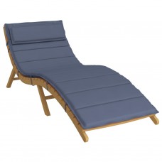 Sauļošanās krēsla matracis, 180x60x3 cm, audums, tumši zils