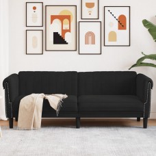 Trīsvietīgs dīvāns, melns, samts
