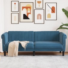 Trīsvietīgs dīvāns, zils, samts
