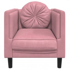 Atpūtas krēsls ar spilvenu, rozā samts