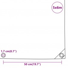 Brezenta pārklājs, balts, 5x6 m, 650 g/m²