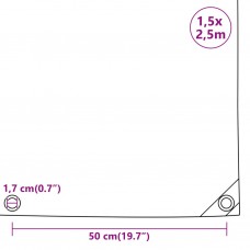 Brezenta pārklājs, antracītpelēks, 1,5x2,5 m, 650 g/m²