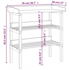 Stādīšanas galds ar plauktiem, brūna, 78x38x82,5 cm