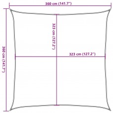 Saules aizsargs, 3,6x3,6 m, 100% poliesters, oksforda audums