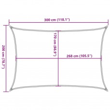 Saules aizsargs, 3x2 m, 100% poliesters, oksforda audums