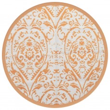 Āra paklājs, ø120 cm, oranžs un balts pp